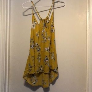 Yellow floral blouse